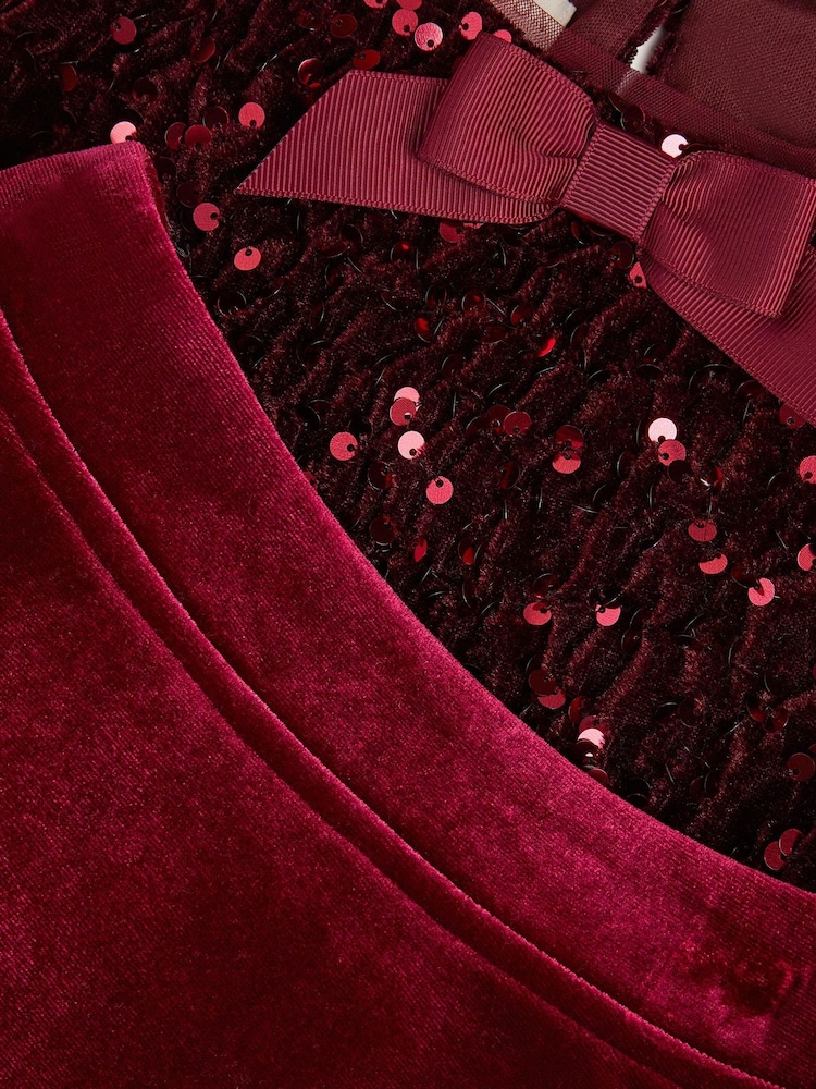 Monsoon Red Heidi Velvet Sequin Top & Skirt Set - Image 2 of 2 Monsoon Red Heidi Velvet Sequin Top & Skirt Set - Image 2 of 2
