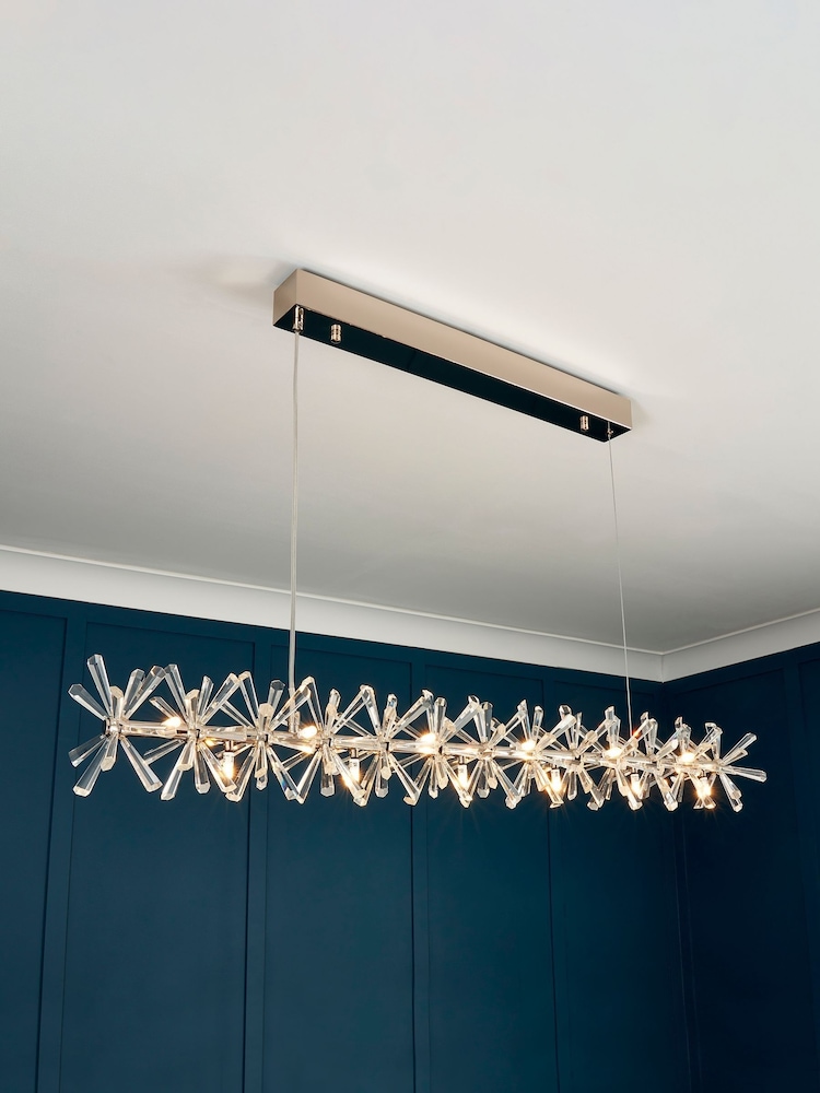 Visconte by BHS Silver Scafati Pendant 5 Light Linear Pendant Bar Ceiling Light - Image 1 of 4
