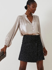 FatFace Black Lily Metallic Skirt - Image 4 of 6