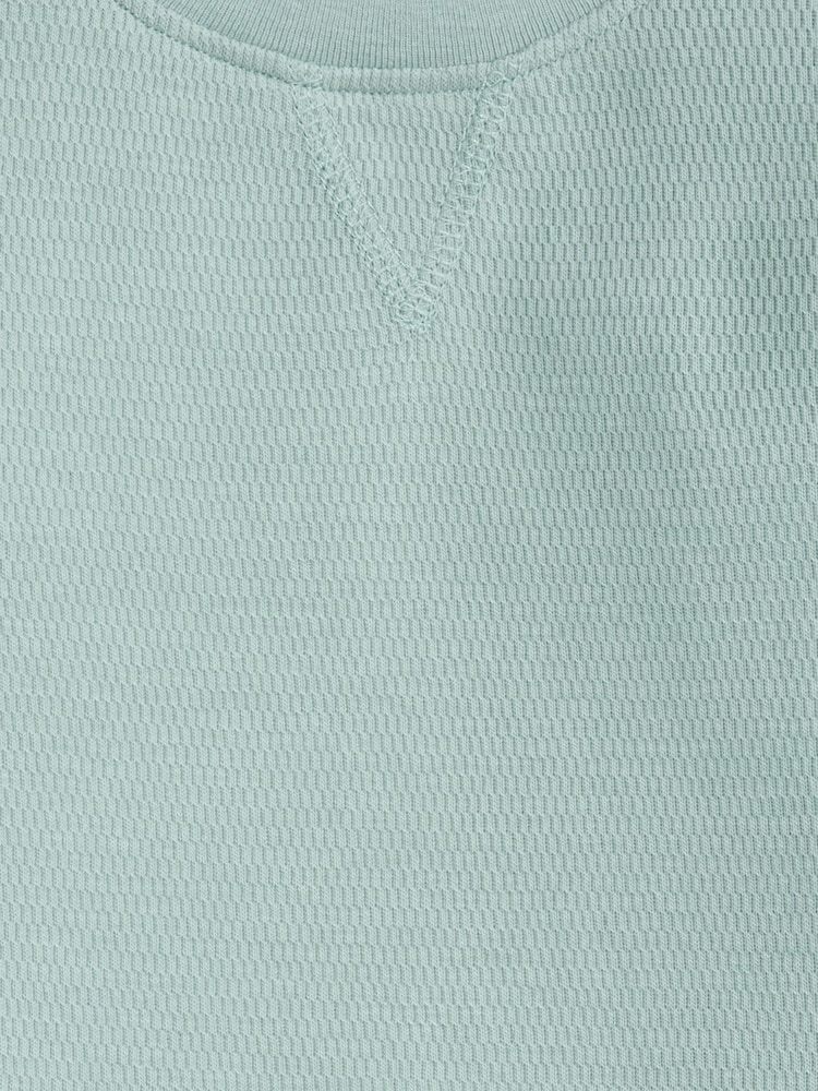 Light Blue/Neutral Long Sleeve Textured T-Shirts 3 Pack (3mths-7yrs) - Image 6 of 6