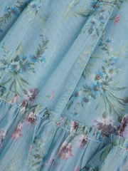Monsoon Blue Baby Naina Floral Mesh Party Dress - Image 2 of 2