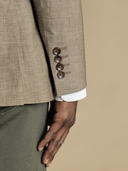 Charles Tyrwhitt Natural Chrome Linen Cotton Classic Fit Jacket - Image 3 of 4