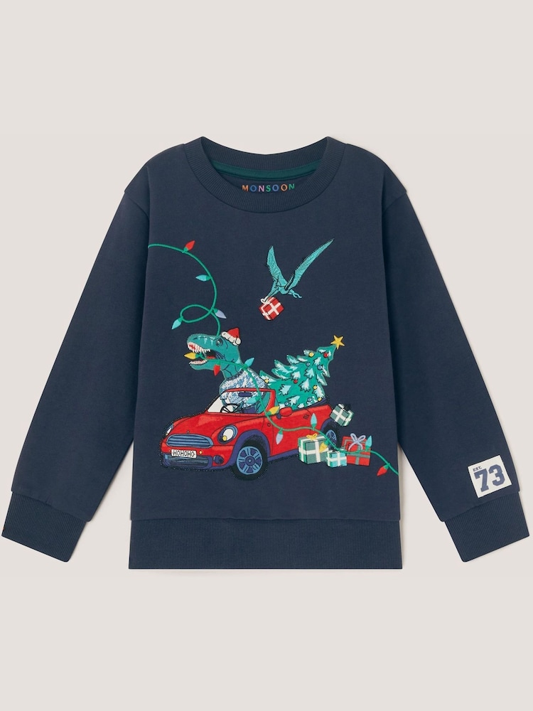 Monsoon Maglione natalizio con stampa di dinosauri - Immagine 1 di 1