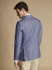 Charles Tyrwhitt Blue Chrome Linen Cotton Classic Fit Jacket - Image 2 of 5
