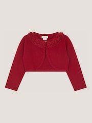 Monsoon Red Baby Ottilie Appliqué Rose Cardigan - Image 1 of 2