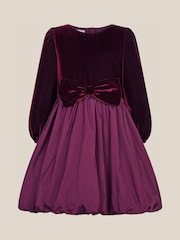 Monsoon Purple Maisie Velvet Bubble Hem Party Dress - Image 2 of 4