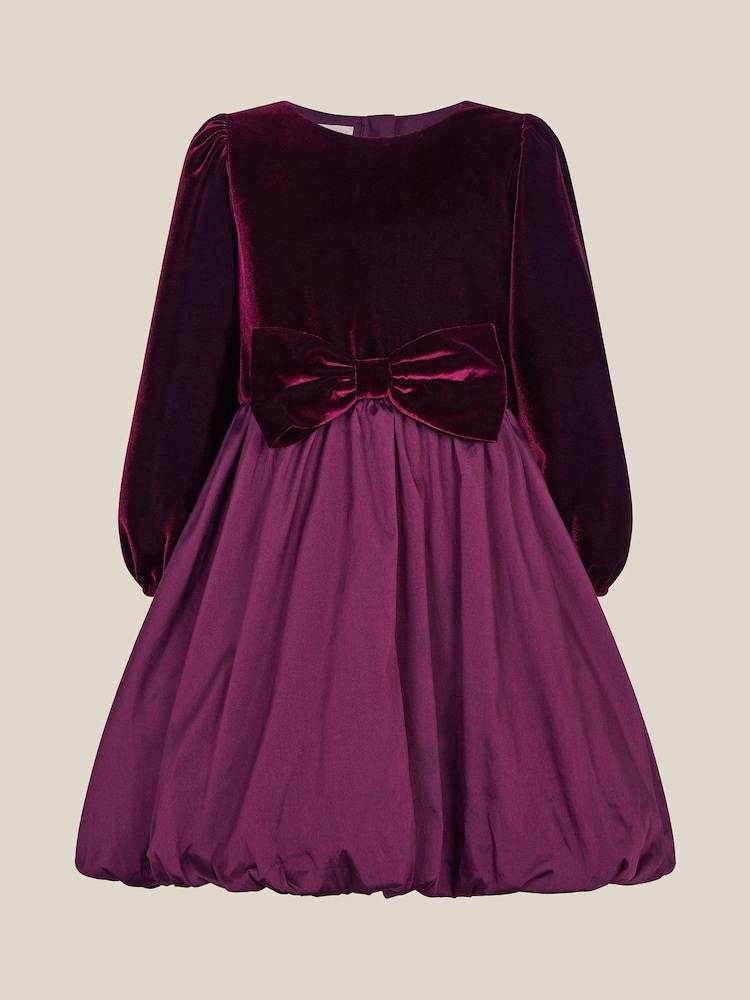 Monsoon Purple Maisie Velvet Bubble Hem Party Dress - Image 2 of 4 Monsoon Purple Maisie Velvet Bubble Hem Party Dress - Image 2 of 4