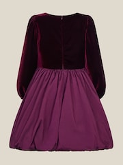 Monsoon Purple Maisie Velvet Bubble Hem Party Dress - Image 3 of 4
