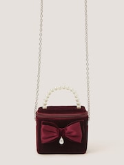 Rojo - Bolso de terciopelo con lazo Monsoon - Imagen 1 de 2