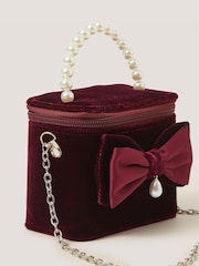 Monsoon Red Bow Velvet Bag - Image 3 of 3