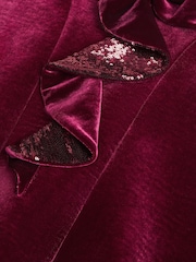 Monsoon Red Genevieve Sequin Bow Velvet Party Dress - Image 2 of 2