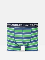 Joules Crown Joules Green/Blue Pack of Two Cotton Boxers - Image 2 of 4