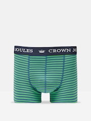 Joules Crown Joules Green/Blue Pack of Two Cotton Boxers - Image 3 of 4
