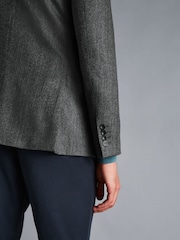 Charles Tyrwhitt Grey Herringbone Wool Texture Classic Fit Jacket - Image 3 of 4