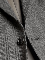 Charles Tyrwhitt Grey Herringbone Wool Texture Classic Fit Jacket - Image 4 of 4