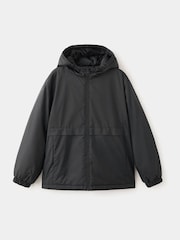 Mango Black Hooded Raincoat Jacket - Image 1 of 4