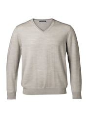 Charles Tyrwhitt Grey Pure Merino V-Neck Jumper - Image 1 of 3
