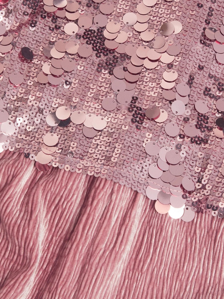 Monsoon Pink Eira Sequin Velvet Jumpsuit - Image 2 of 2 Monsoon Pink Eira Sequin Velvet Jumpsuit - Image 2 of 2