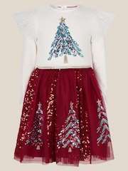 Monsoon Christmas Tree Sequin Disco Dress - Image 1 of 2