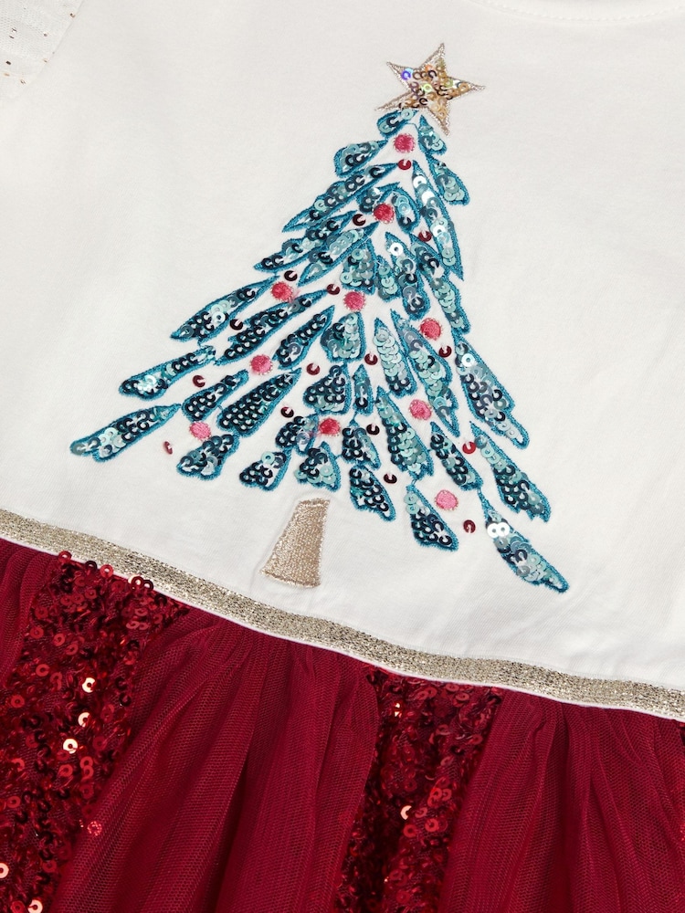 Monsoon Christmas Tree Sequin Disco Dress - Image 2 of 2 Monsoon Christmas Tree Sequin Disco Dress - Image 2 of 2