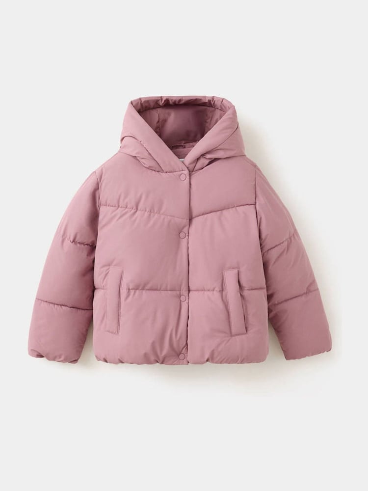 Mango Pink Short Hooded Puffer Tina Coat - Image 1 of 4 Mango Pink Short Hooded Puffer Tina Coat - Image 1 of 4