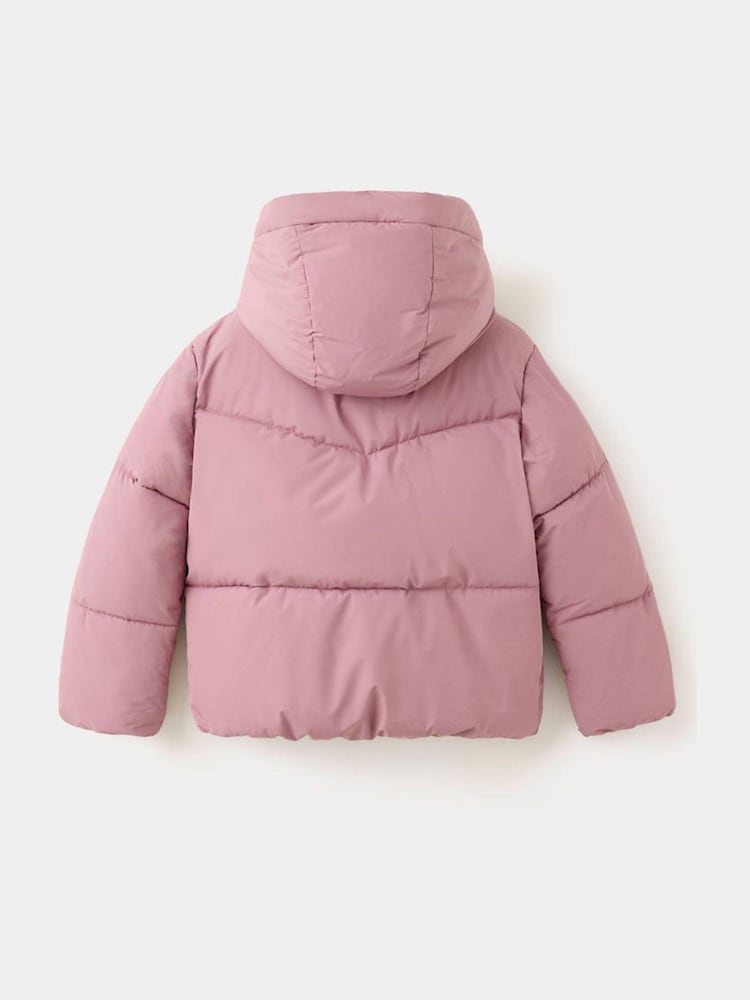 Mango Pink Short Hooded Puffer Tina Coat - Image 2 of 4 Mango Pink Short Hooded Puffer Tina Coat - Image 2 of 4