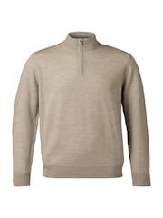 Charles Tyrwhitt Natural Pure Merino Quarter Zip Jumper - Image 4 of 5