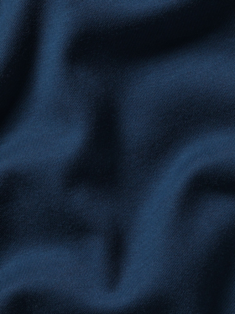 Charles Tyrwhitt Blue 100% Cotton Plain Long Sleeve Jersey Polo Shirt - Image 6 of 6