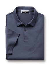 Charles Tyrwhitt Blue Cotton Tencel Tyrwhitt Cool Polo Shirt - Image 3 of 5