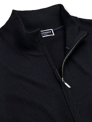 Charles Tyrwhitt Blue Pure Merino Zip Gilet - Image 6 of 6