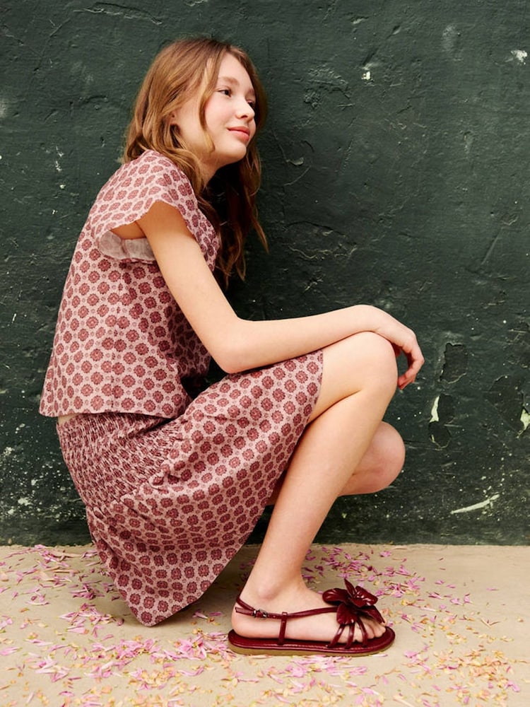 Mango Red Floral Sandals - Image 1 of 6