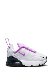 Nike White/Purple Infant Air Max 270 Trainers - Image 1 of 8