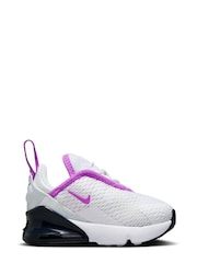 Nike White/Purple Infant Air Max 270 Trainers - Image 3 of 8