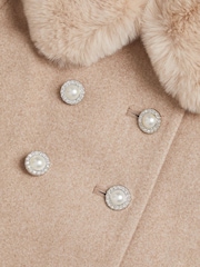 Monsoon Brown Faux Fur Collar Coat - Image 2 of 2