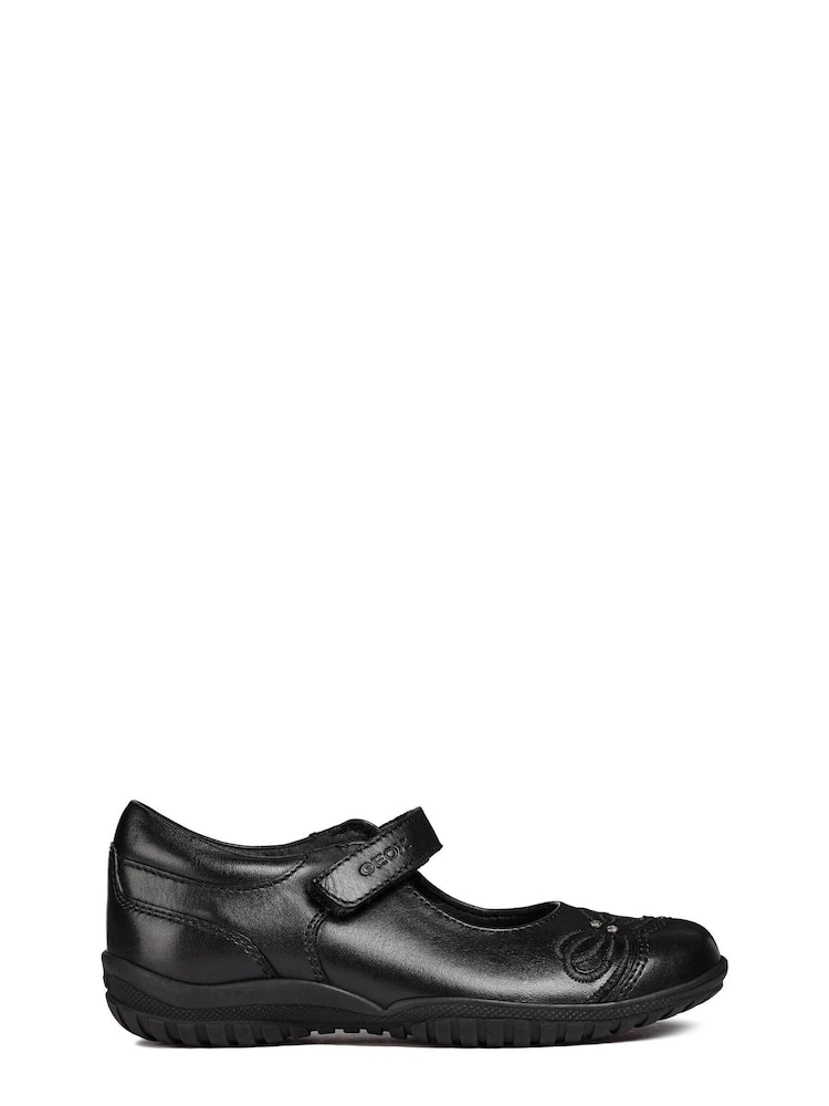 Geox Junior Girl's Shadow Black Ballerina Shoes - Image 1 of 5