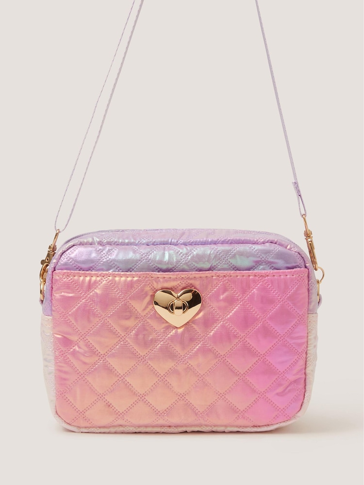 Monsoon Purple Iridescent Quilted Cross-Body Bag - Image 1 of 2