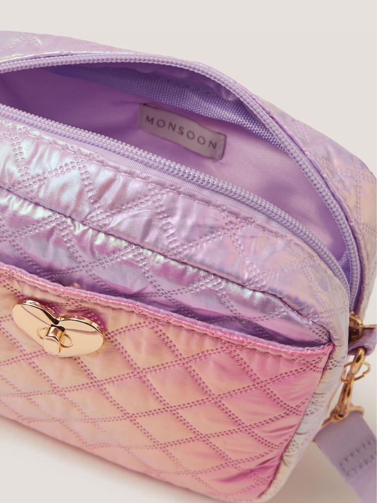Monsoon Purple Iridescent Quilted Cross-Body Bag - Image 2 of 2