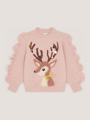 Monsoon Dahlia Christmas Reindeer Knit Jumper - 圖片 2，共 3