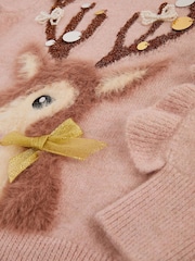 Monsoon Dahlia Christmas Reindeer Knit Jumper - 圖片 3，共 3