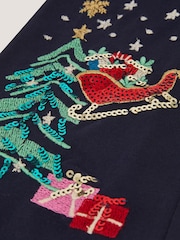 Monsoon Blue Christmas Kick Flare Leggings - Image 2 of 2