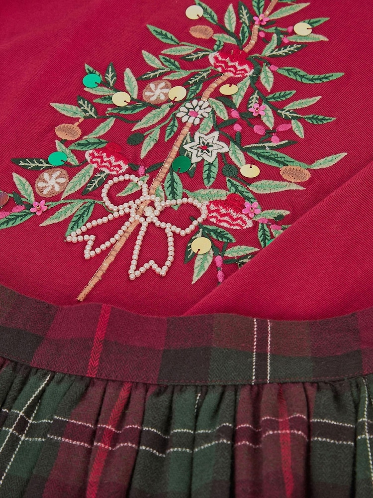 Monsoon Christmas Tree Top & Tartan Skort Set - Imagen 3 de 3 Monsoon Christmas Tree Top & Tartan Skort Set - Imagen 3 de 3