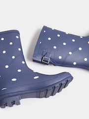 Yours Curve Blue Wide Fit Mid Calf Adjustable Welly Boots - Image 3 of 4