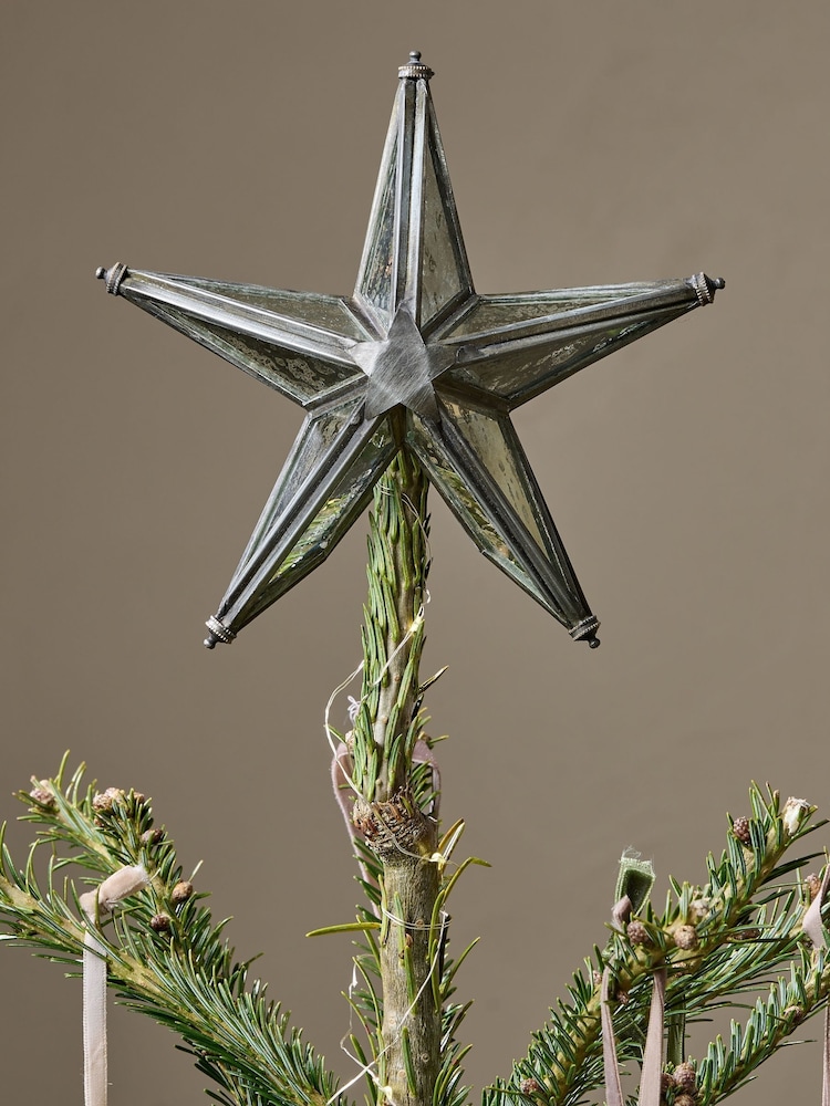 Nkuku Antique Silver Bakara Star Tree Topper - Image 1 of 3 Nkuku Antique Silver Bakara Star Tree Topper - Image 1 of 3