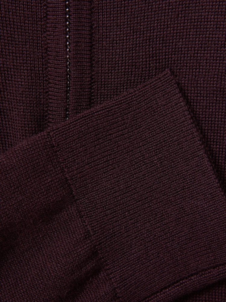 Reiss Bordeaux Blackhall 3-9 yrs Quarter Zip Merino Wool Jumper - Image 7 of 7