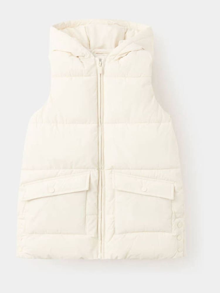 Mango Cream Padded Hooded Gilet Tokyo - Image 1 of 3