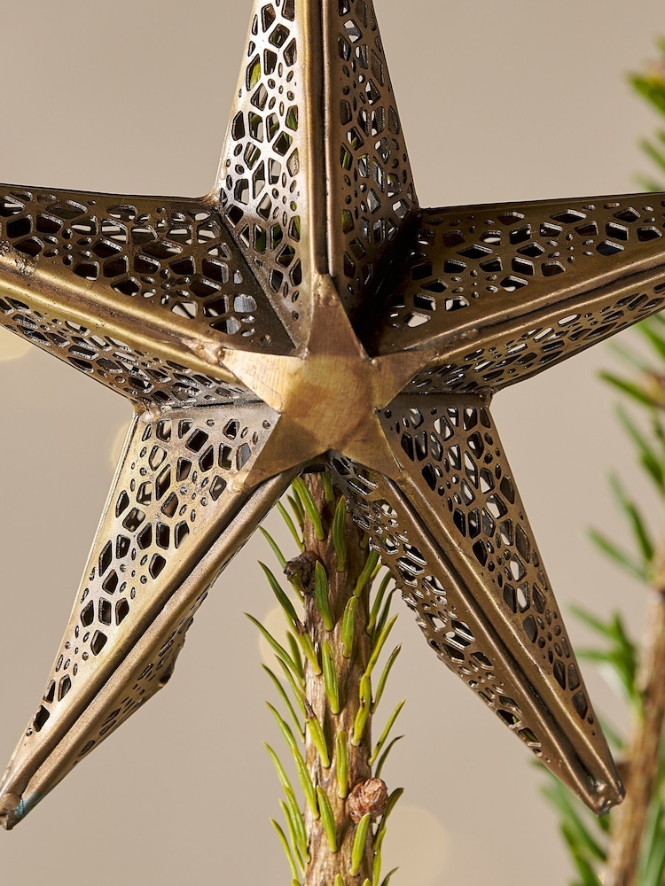 Nkuku Brass Bakara Star Tree Topper - Image 2 of 3 Nkuku Brass Bakara Star Tree Topper - Image 2 of 3