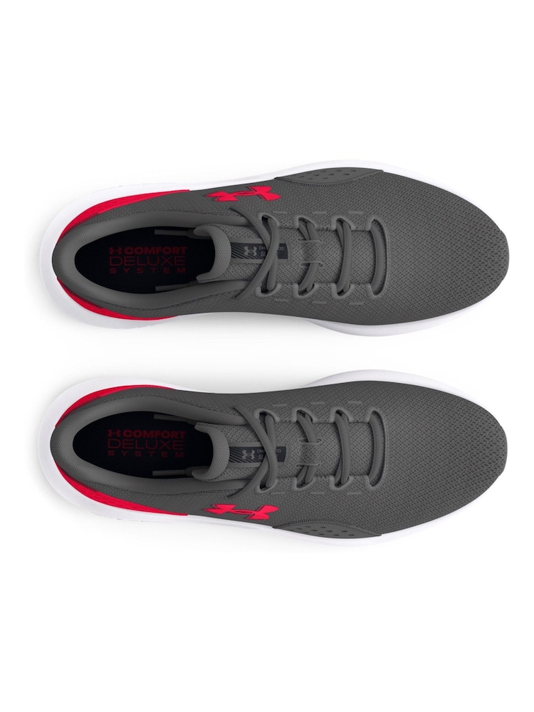 Under Armour Grey/Red Surge 4 Trainers - Image 4 of 5