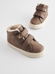 Chocolate Brown Standard Fit (F) High Top Trainers - Image 1 of 6