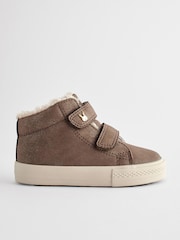 Chocolate Brown Standard Fit (F) High Top Trainers - Image 2 of 6