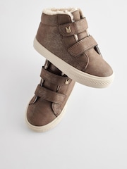 Chocolate Brown Standard Fit (F) High Top Trainers - Image 3 of 6